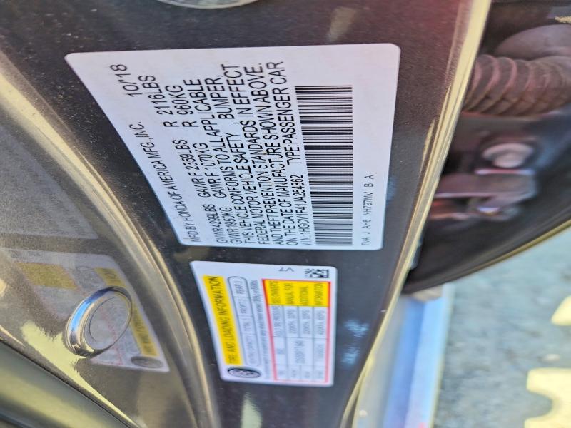 Продаж на аукціоні авто 2018 Honda Accord, vin: 1HGCV1F41JA254862, номер лоту: 52318636