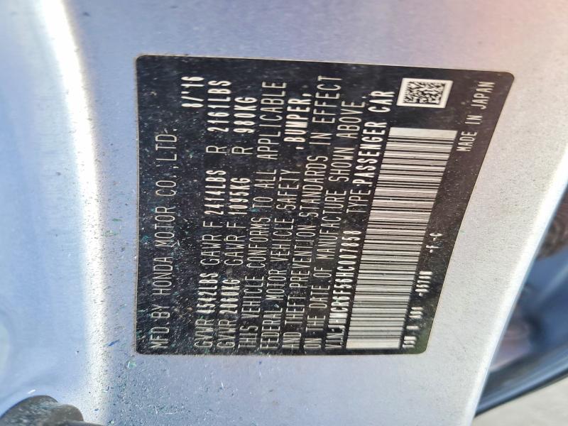 54616586 :رقم المزاد ، JHMCR6F56HC007858 vin ، 2017 Honda Accord مزاد بيع