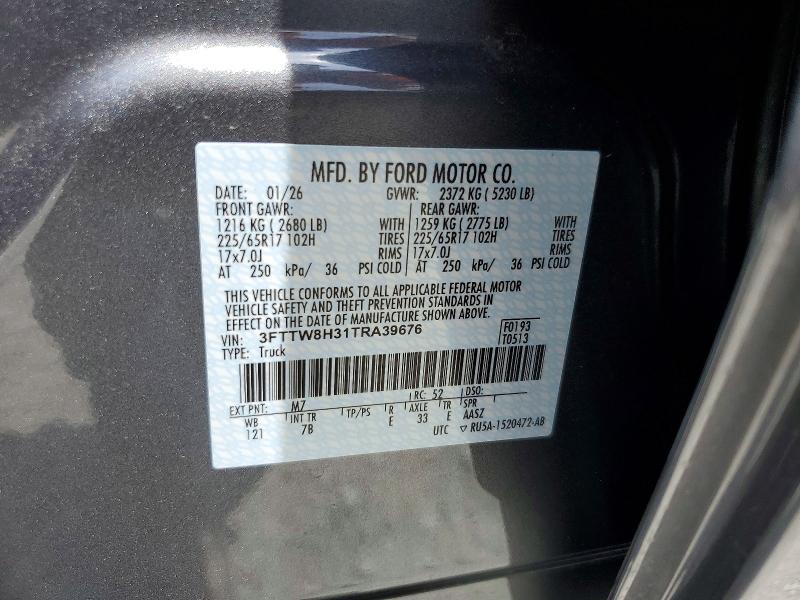 53449366 :رقم المزاد ، 3FTTW8H31TRA39676 vin ، 2026 Ford Maverick مزاد بيع
