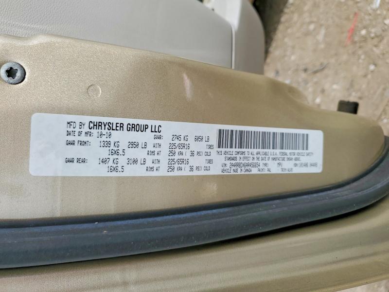 Продажа на аукционе авто 2010 Chrysler Town & Country, vin: 2A4RR8DX6AR456654, номер лота: 54475596