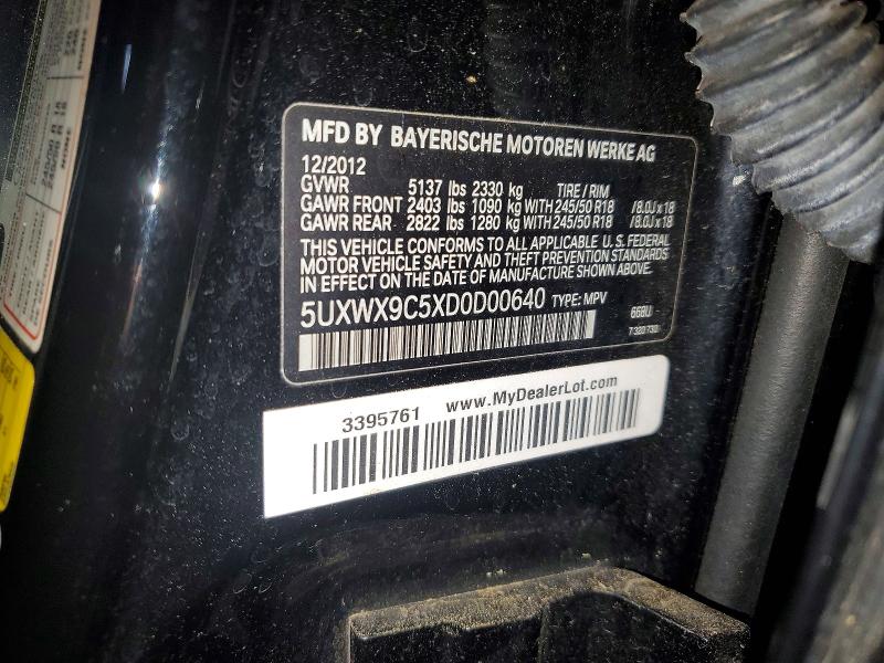 Продажа на аукционе авто 2013 Bmw X3, vin: 5UXWX9C5XD0D00640, номер лота: 54325666