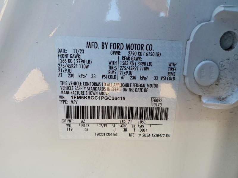 Продаж на аукціоні авто 2023 Ford Explorer, vin: 1FM5K8GC1PGC26415, номер лоту: 53826246