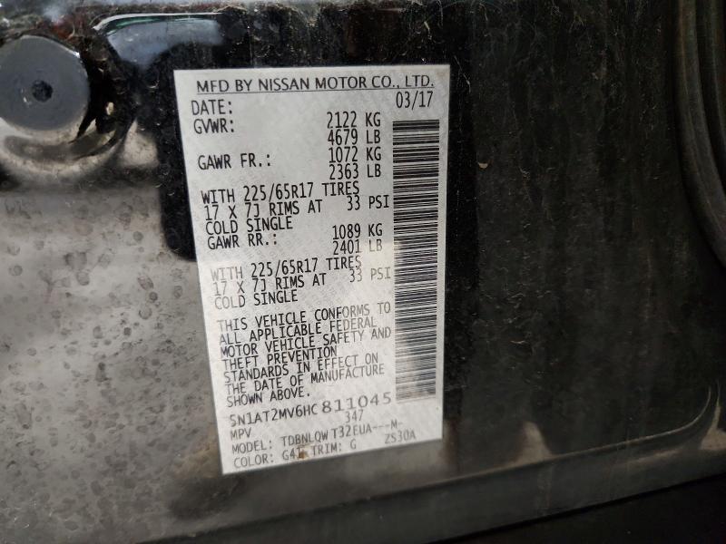 Aukcja sprzedaży 2017 Nissan Rogue, vin: 5N1AT2MV6HC811045, numer aukcji: 54731896