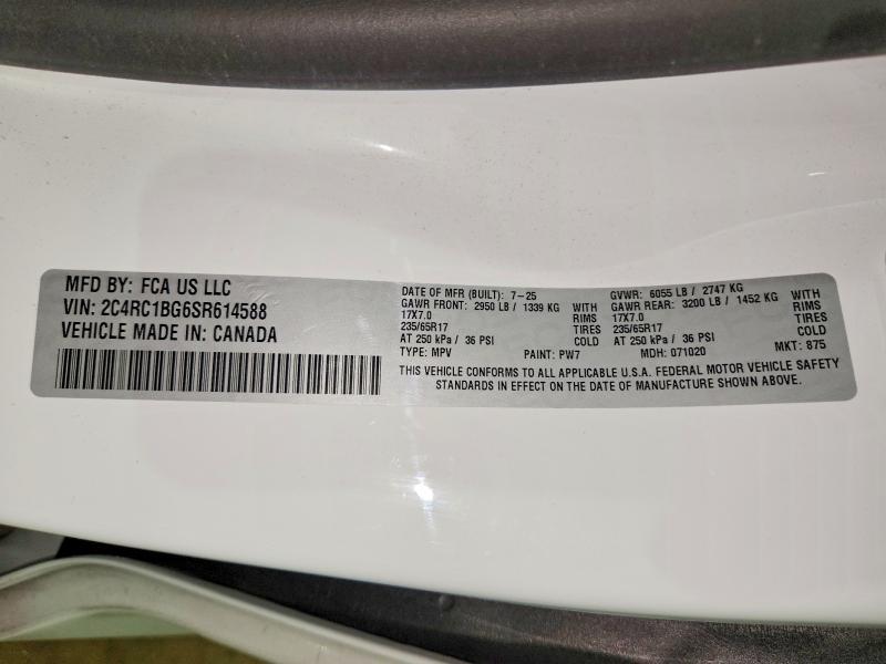 Aukcja sprzedaży 2025 Chrysler Pacifica, vin: 2C4RC1BG6SR614588, numer aukcji: 54307226