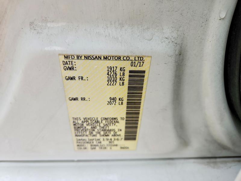 53956856 :رقم المزاد ، 1N4AL3AP1HC194367 vin ، 2017 Nissan Altima مزاد بيع