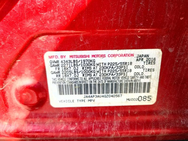 Aukcja sprzedaży 2016 Mitsubishi Outlander Sport, vin: JA4AP3AU4GZ040567, numer aukcji: 54131386