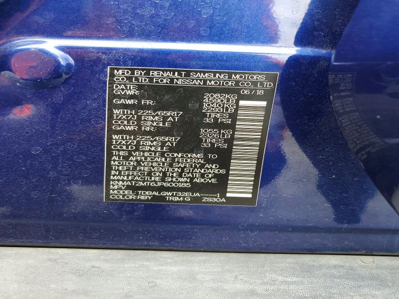 Aukcja sprzedaży 2018 Nissan Rogue, vin: KNMAT2MT6JP600185, numer aukcji: 55508016