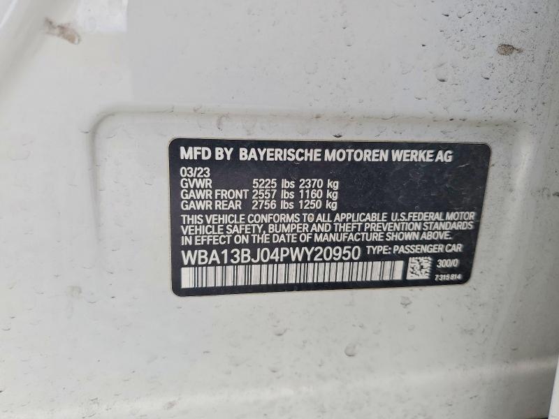 Aukcja sprzedaży 2023 Bmw 530, vin: WBA13BJ04PWY20950, numer aukcji: 55537466