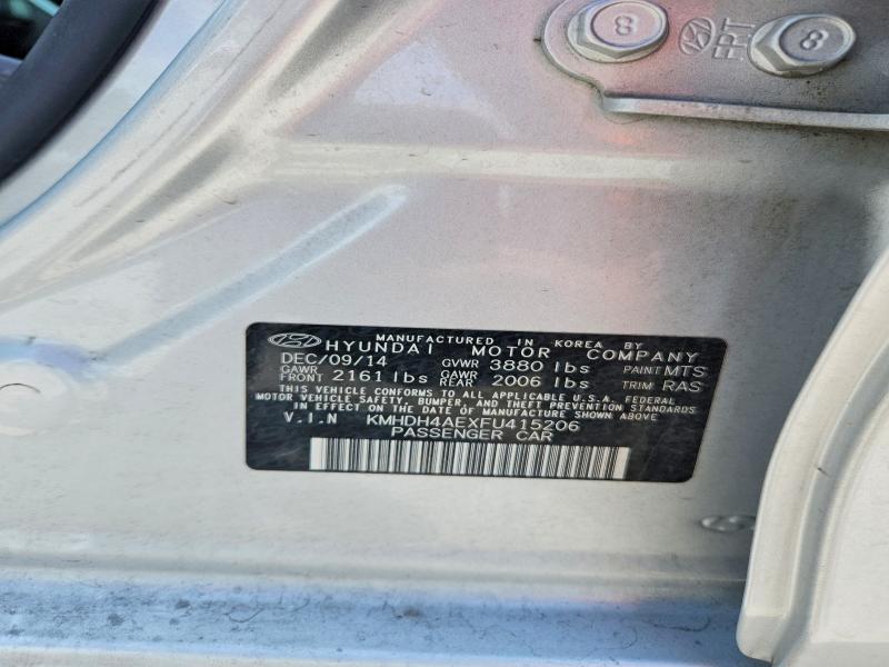 Aukcja sprzedaży 2015 Hyundai Elantra, vin: KMHDH4AEXFU415206, numer aukcji: 54554986