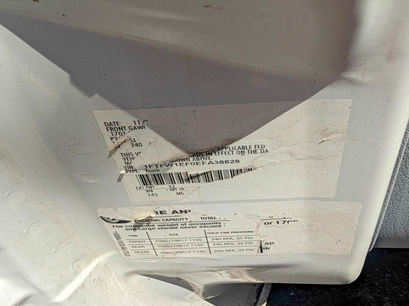 2014 Ford F150 მანქანა იყიდება აუქციონზე, vin: 1FTFW1EF0EFA38828, აუქციონის ნომერი: 53596656