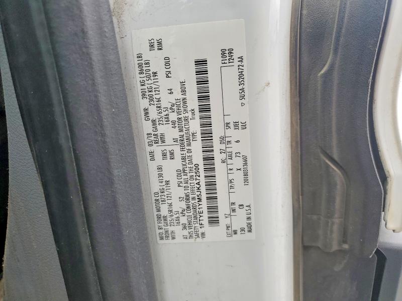 Продаж на аукціоні авто 2018 Ford Transit, vin: 1FTYE1YM5JKA72500, номер лоту: 54515916