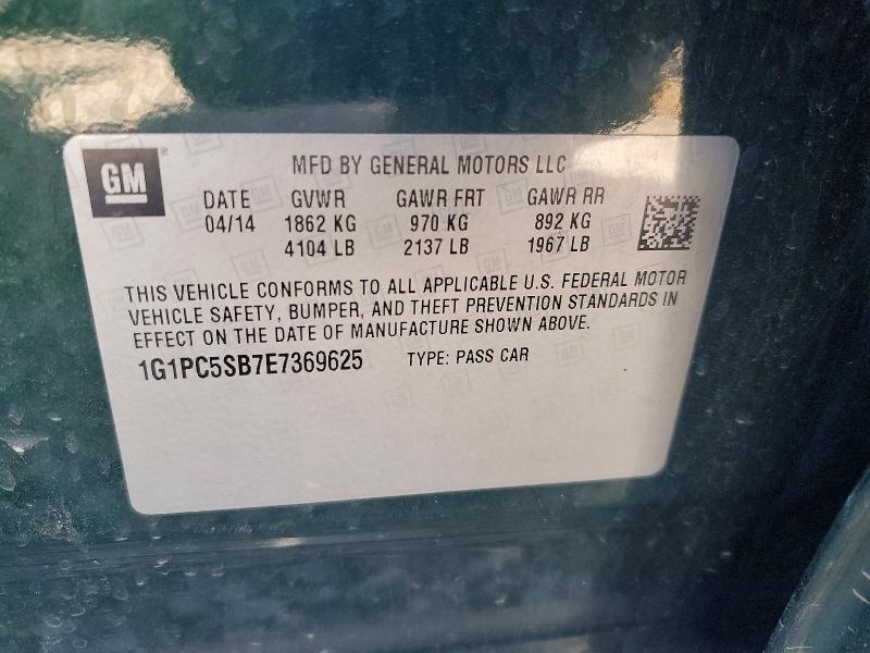 Aukcja sprzedaży 2014 Chevrolet Cruze, vin: 1G1PC5SB7E7369625, numer aukcji: 55207356