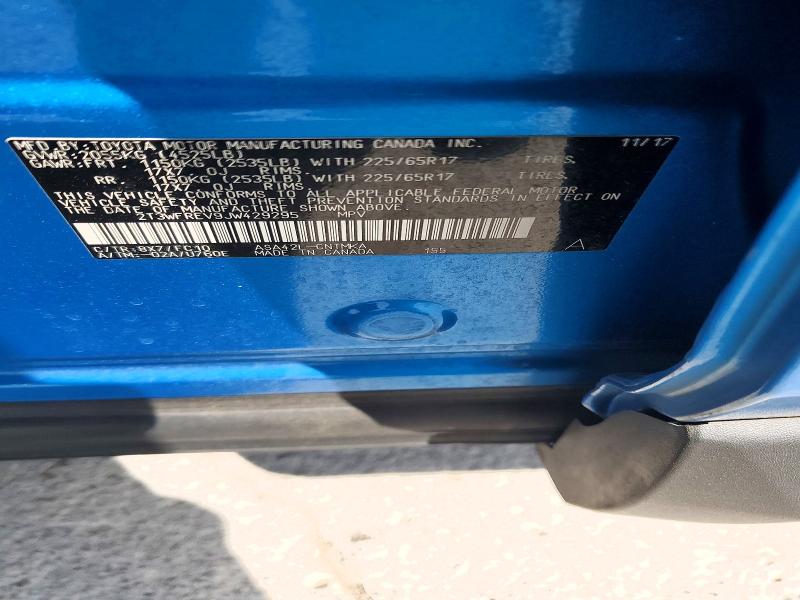 Продаж на аукціоні авто 2018 Toyota Rav4, vin: 2T3WFREV9JW429295, номер лоту: 52419636