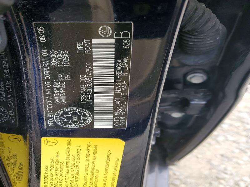 Продажа на аукционе авто 2006 Lexus Es, vin: JTHBA30G065147501, номер лота: 54142726