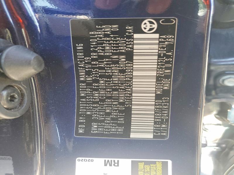 2020 Toyota Corolla მანქანა იყიდება აუქციონზე, vin: 5YFEPRAE5LP089087, აუქციონის ნომერი: 53654986