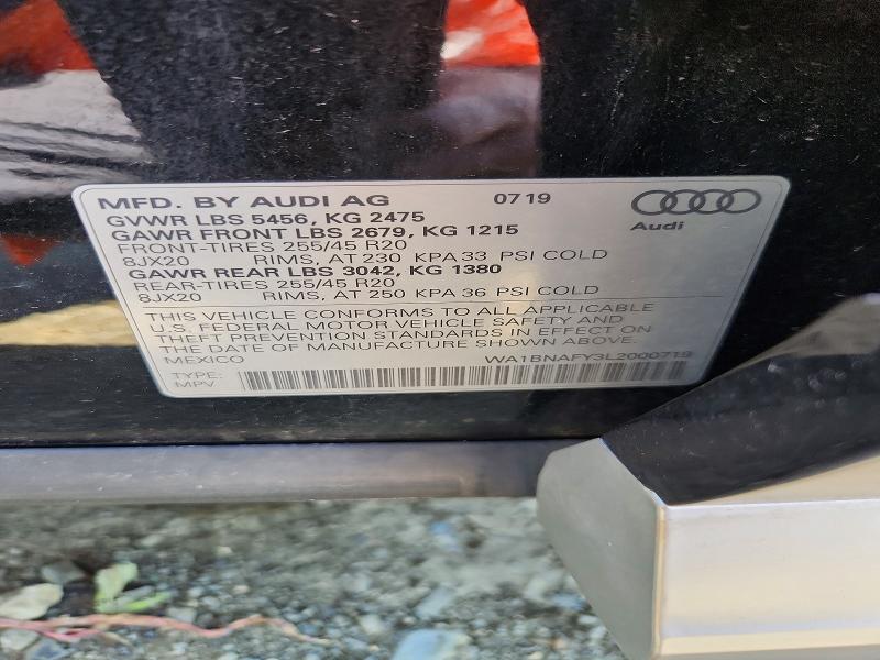 Aukcja sprzedaży 2020 Audi Q5, vin: WA1BNAFY3L2000719, numer aukcji: 51868036