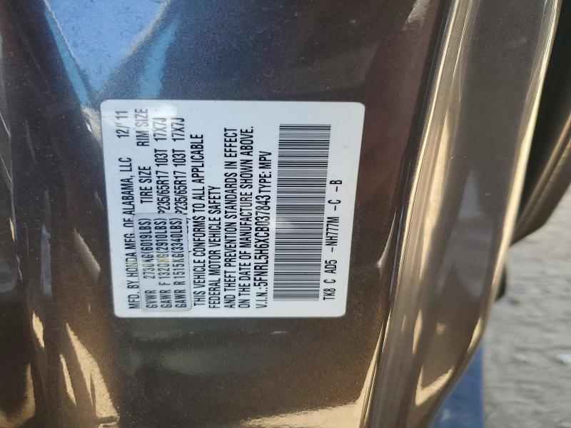 Aukcja sprzedaży 2012 Honda Odyssey, vin: 5FNRL5H6XCB037843, numer aukcji: 53067336