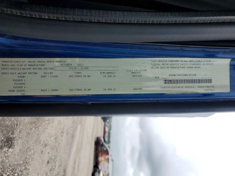 Продаж на аукціоні авто 2013 Volvo Vn, vin: 4V4NC9KK5DN145144, номер лоту: 54154236