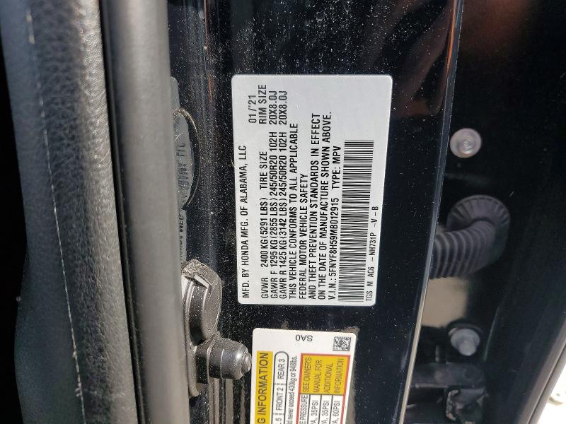 Продажа на аукционе авто 2021 Honda Passport, vin: 5FNYF8H59MB012915, номер лота: 54853206