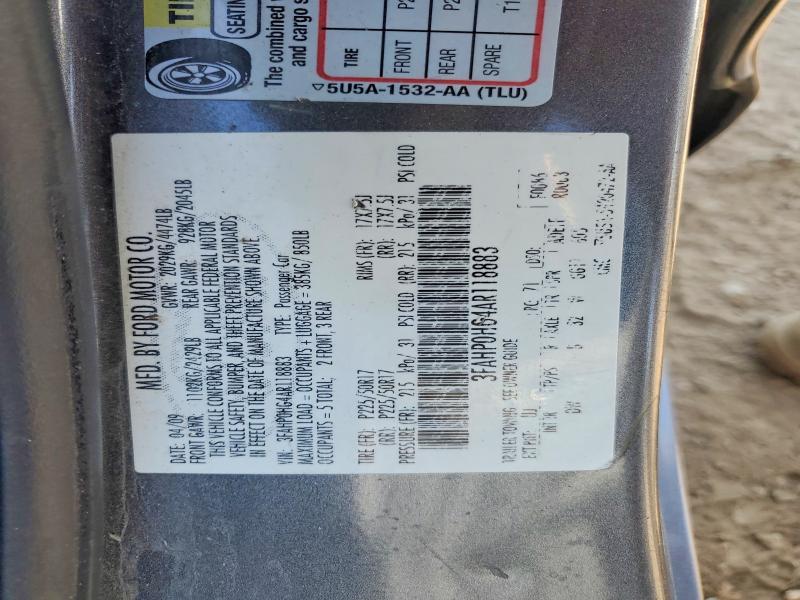 2010 Ford Fusion მანქანა იყიდება აუქციონზე, vin: 3FAHP0HG4AR118883, აუქციონის ნომერი: 53319616
