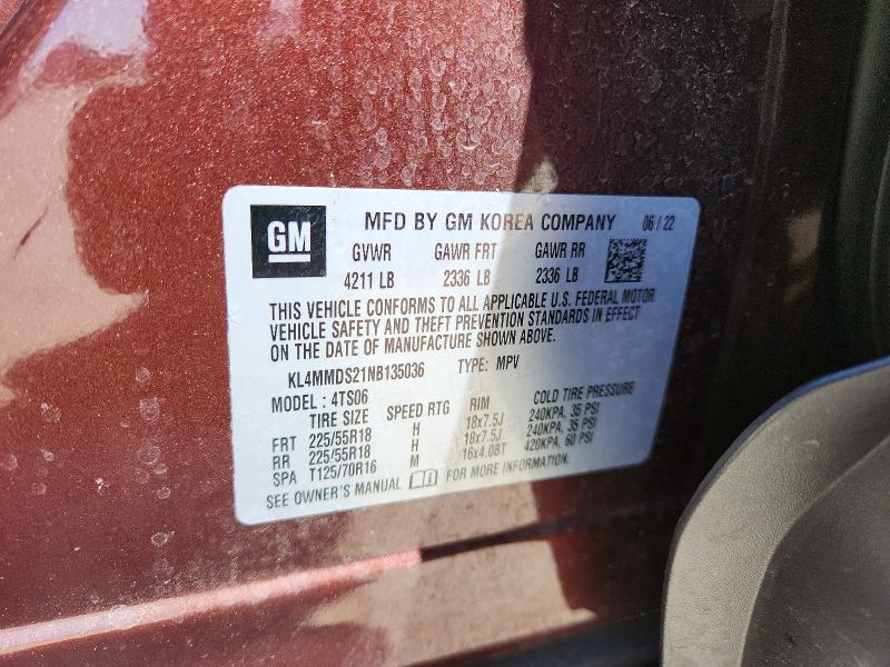 2022 Buick Encore Gx მანქანა იყიდება აუქციონზე, vin: KL4MMDS21NB135036, აუქციონის ნომერი: 53596126