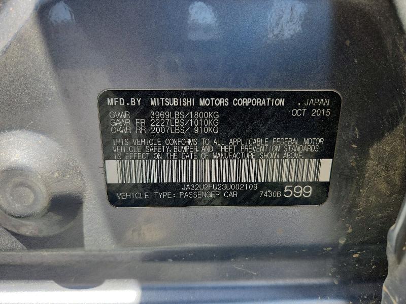 Продажа на аукционе авто 2016 Mitsubishi Lancer, vin: JA32U2FU2GU002109, номер лота: 53211256