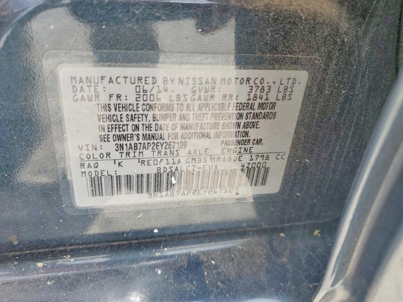 52447926 :رقم المزاد ، 3N1AB7AP2EY267109 vin ، 2014 Nissan Sentra مزاد بيع