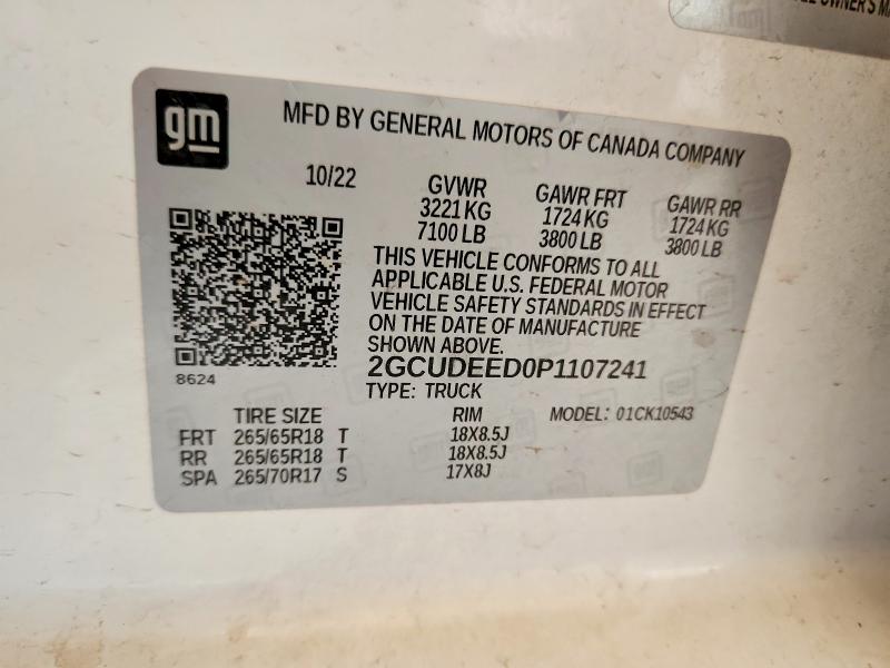 Aukcja sprzedaży 2023 Chevrolet Silverado, vin: 2GCUDEED0P1107241, numer aukcji: 54506676