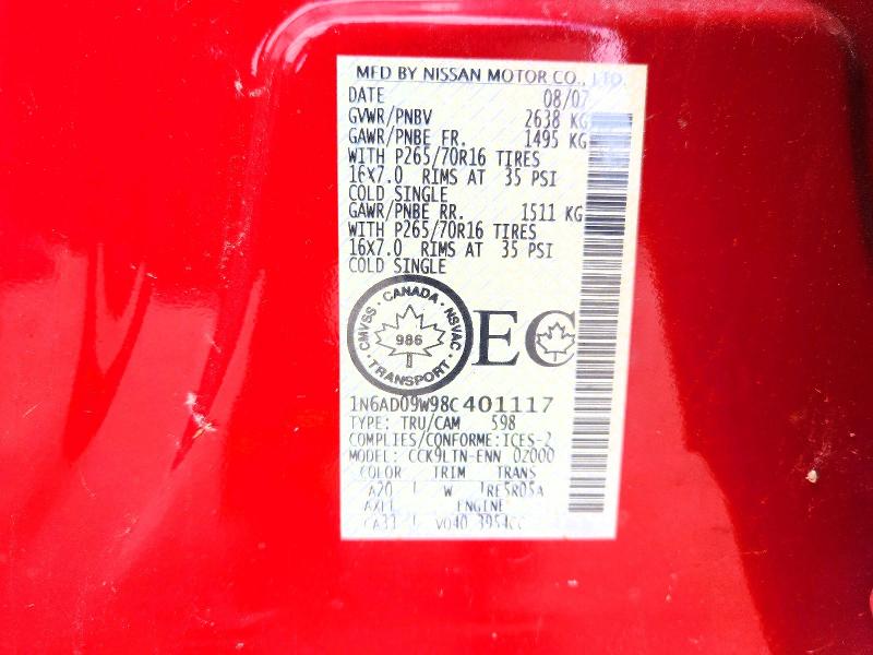 Продаж на аукціоні авто 2008 Nissan Frontier, vin: 1N6AD09W98C401117, номер лоту: 55054236