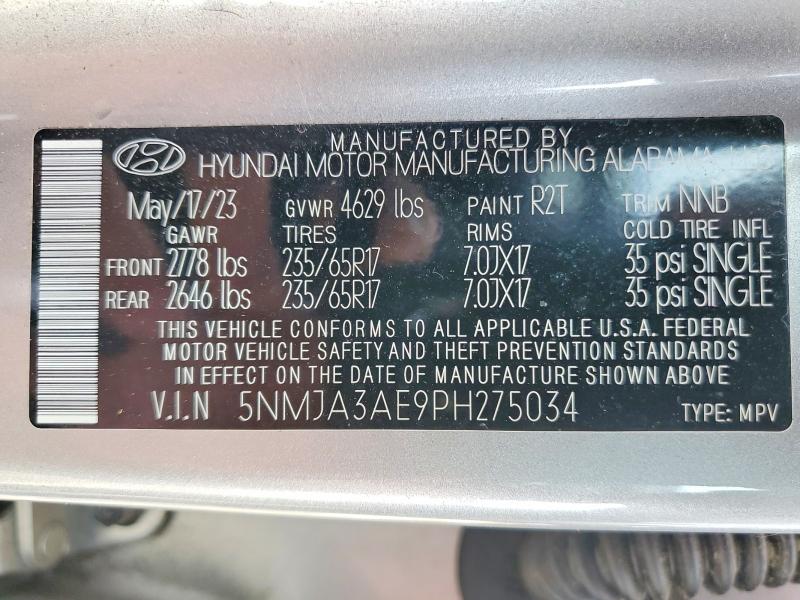 Aukcja sprzedaży 2023 Hyundai Tucson, vin: 5NMJA3AE9PH275034, numer aukcji: 54882086