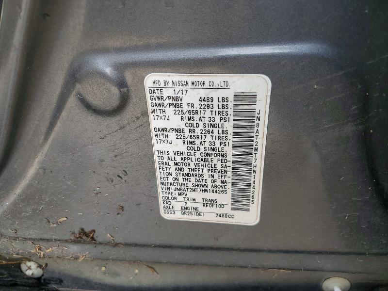 Продажа на аукционе авто 2017 Nissan Rogue, vin: JN8AT2MT7HW144265, номер лота: 54021186