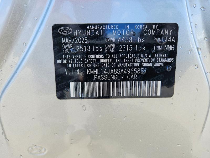 Продажа на аукционе авто 2025 Hyundai Sonata, vin: KMHL14JA8SA496585, номер лота: 55300496