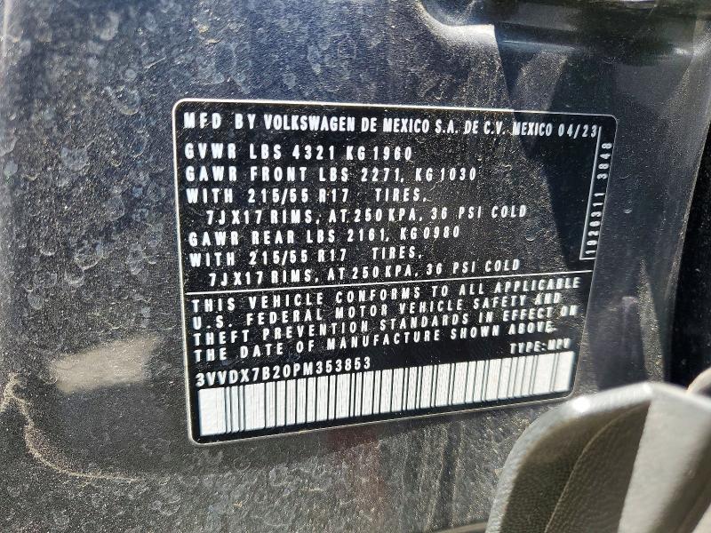 53601176 :رقم المزاد ، 3VVDX7B20PM353853 vin ، 2023 Volkswagen Taos مزاد بيع