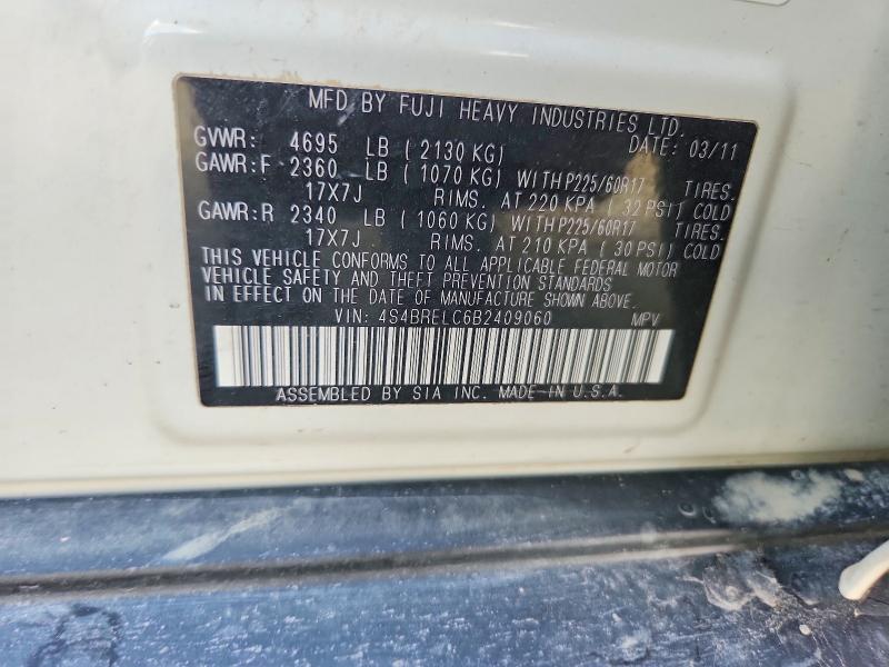 Aukcja sprzedaży 2011 Subaru Outback, vin: 4S4BRELC6B2409060, numer aukcji: 54127216