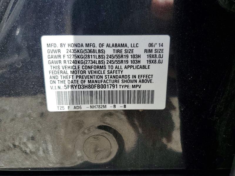 Продаж на аукціоні авто 2015 Acura Mdx, vin: 5FRYD3H80FB001791, номер лоту: 53579756