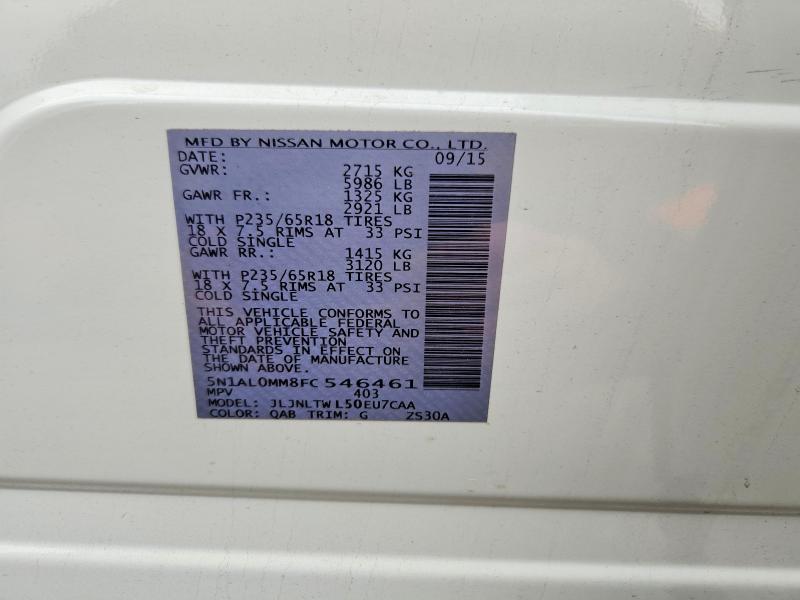 Продаж на аукціоні авто 2015 Infiniti Qx60, vin: 5N1AL0MM8FC546461, номер лоту: 52488906