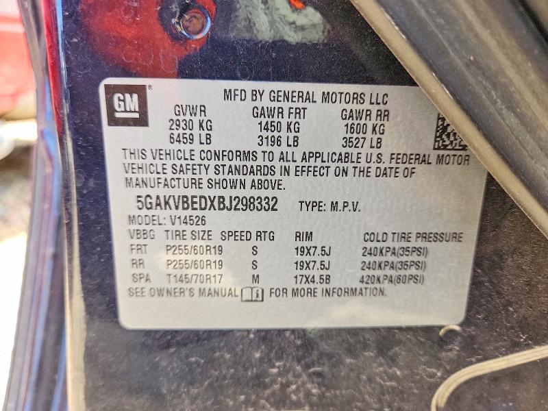 Aukcja sprzedaży 2011 Buick Enclave, vin: 5GAKVBEDXBJ298332, numer aukcji: 54522936