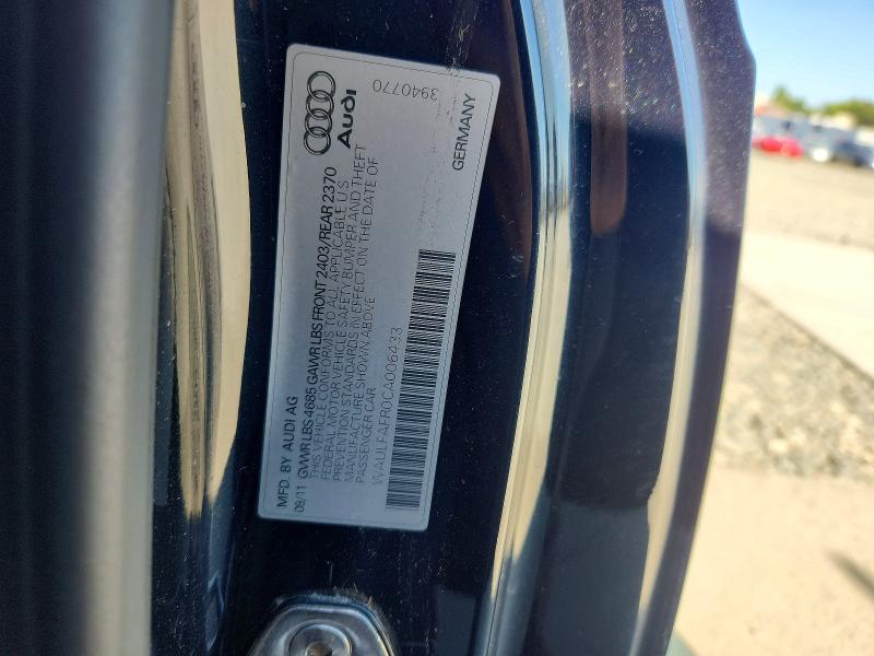 2012 Audi A5 მანქანა იყიდება აუქციონზე, vin: WAULFAFR0CA006433, აუქციონის ნომერი: 51913026