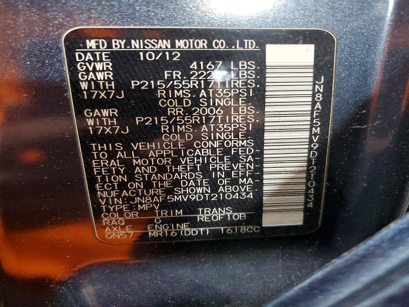 Продажа на аукционе авто 2013 Nissan Juke, vin: JN8AF5MV9DT210434, номер лота: 54351966