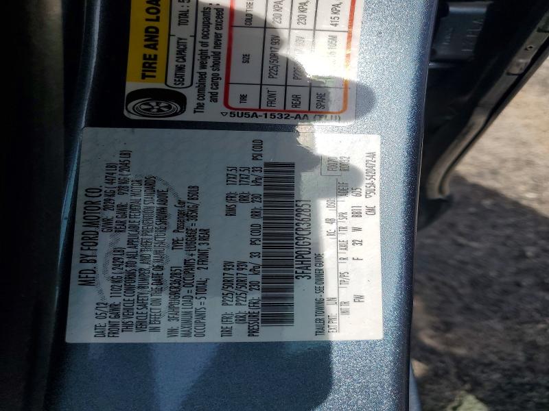 Продажа на аукционе авто 2012 Ford Fusion, vin: 3FAHP0JG9CR362851, номер лота: 55419936