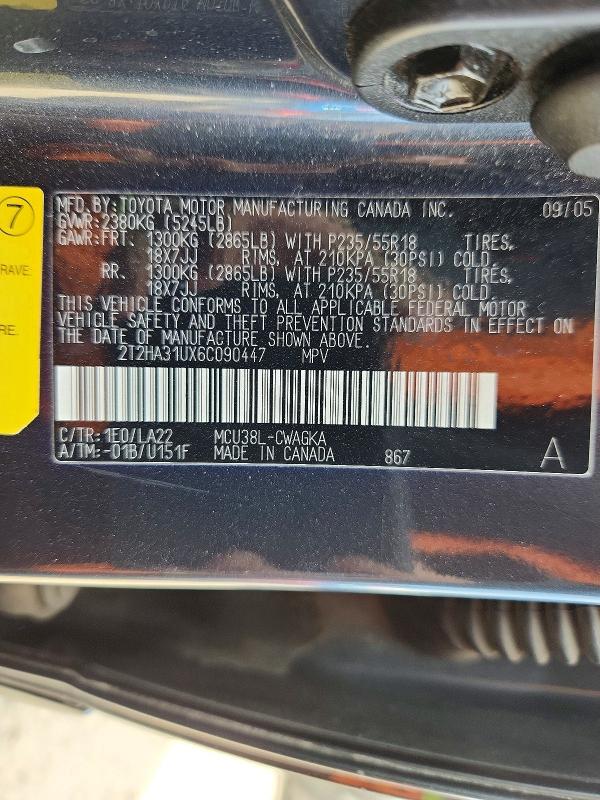 Aukcja sprzedaży 2006 Lexus Rx, vin: 2T2HA31UX6C090447, numer aukcji: 52415176