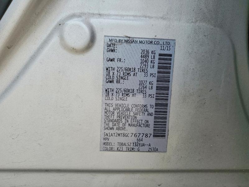 Aukcja sprzedaży 2016 Nissan Rogue, vin: 5N1AT2MT8GC767787, numer aukcji: 54272126