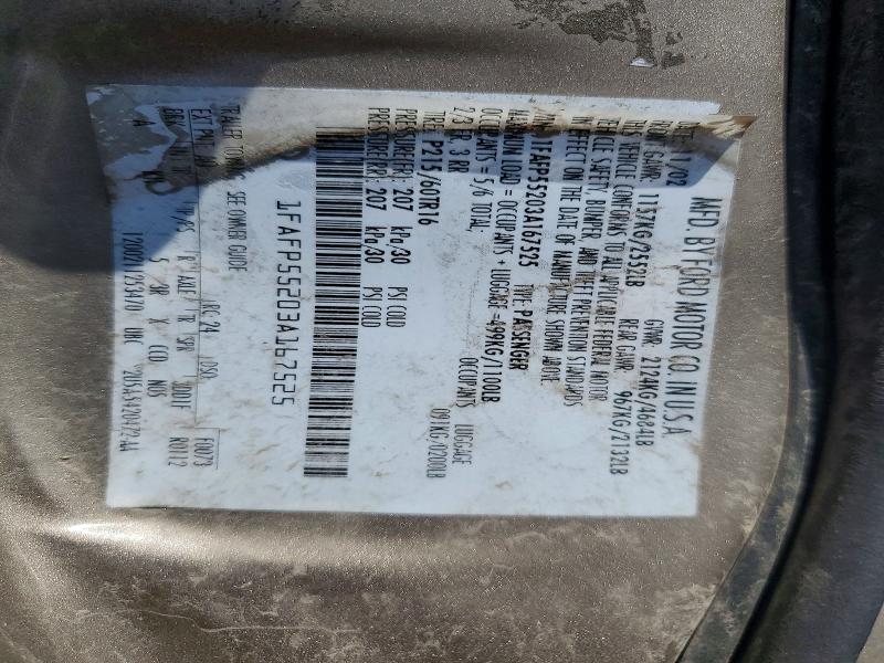 2003 Ford Taurus მანქანა იყიდება აუქციონზე, vin: 1FAFP55203A167525, აუქციონის ნომერი: 54222946
