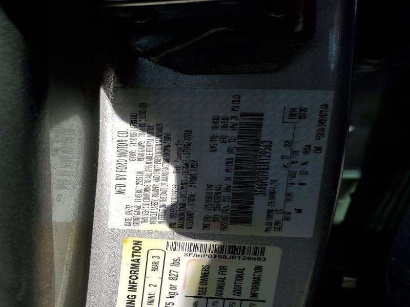 Продажа на аукционе авто 2018 Ford Fusion, vin: 3FA6P0T98JR129563, номер лота: 54116826