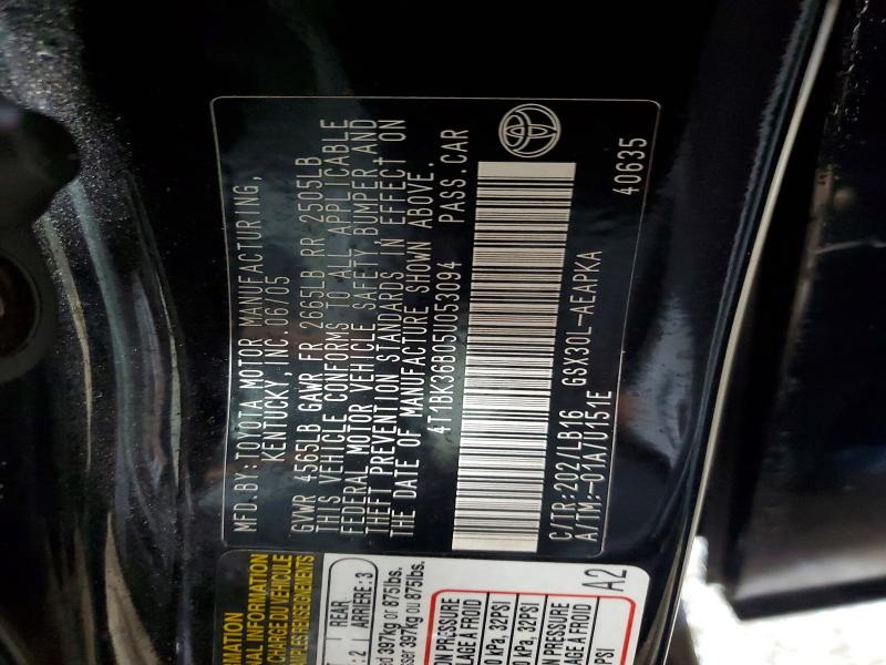 Aukcja sprzedaży 2005 Toyota Avalon, vin: 4T1BK36B05U053094, numer aukcji: 52542556