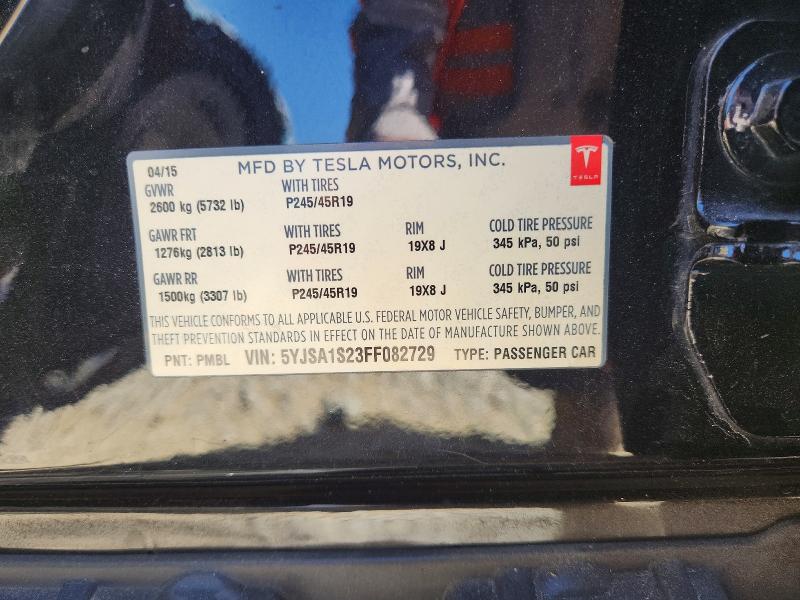 Продаж на аукціоні авто 2015 Tesla Model S, vin: 5YJSA1S23FF082729, номер лоту: 54542806