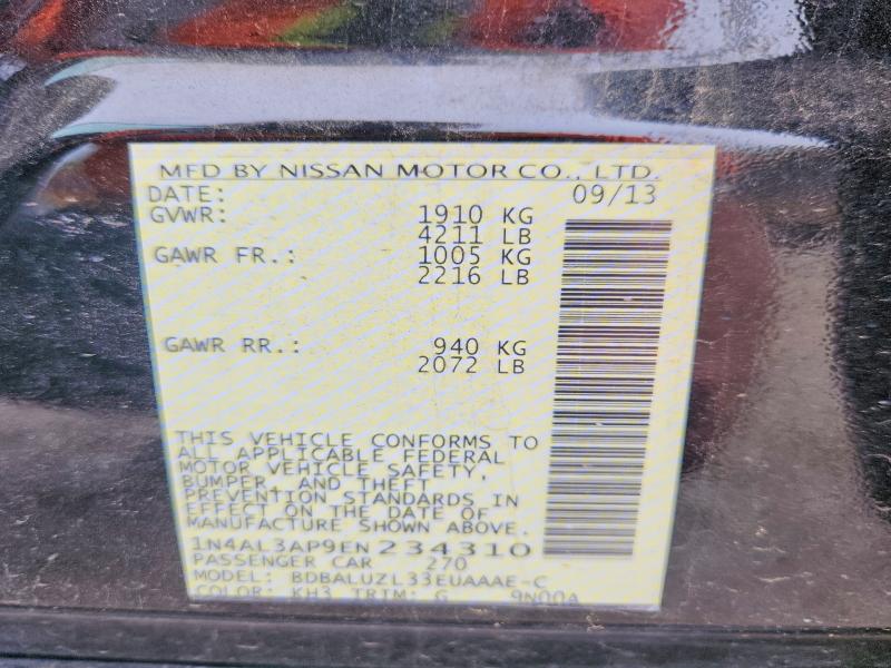 Aukcja sprzedaży 2014 Nissan Altima, vin: 1N4AL3AP9EN234310, numer aukcji: 49884416