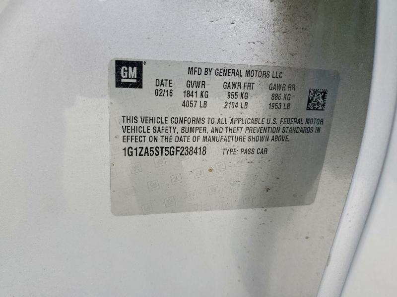 Aukcja sprzedaży 2016 Chevrolet Malibu, vin: 1G1ZA5ST5GF238418, numer aukcji: 53877436