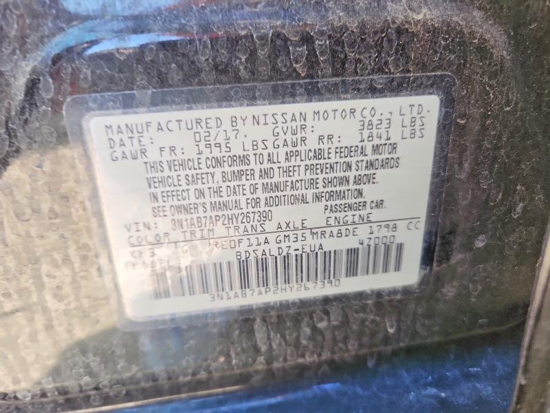 Продажа на аукционе авто 2017 Nissan Sentra, vin: 3N1AB7AP2HY267390, номер лота: 53975796