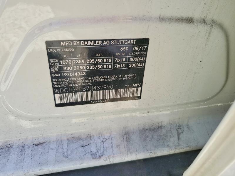 Продаж на аукціоні авто 2018 Mercedes-benz Gla, vin: WDCTG4EB7JJ432990, номер лоту: 53849086